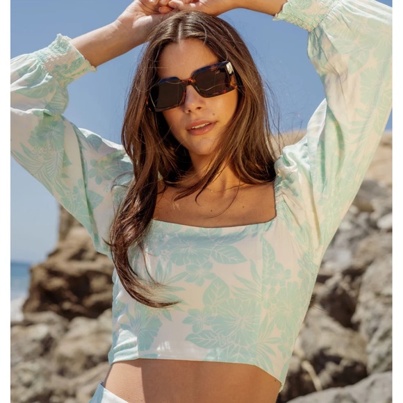 PANEROS Floral Midi Skirt Set NWOT sz XS Aloha print - Picture 2 of 12